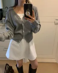 ウェロー カーディガン グレー