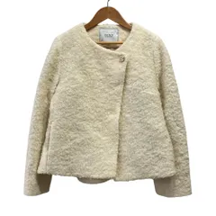 美品 25AW Herlipto ハーリップトゥ Elise Boucle Peplum Coat ノーカラージャケット 1254307104 サイズS アイボリー レディース 古着 中古 USEDのサムネイル