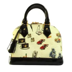 良品 LOUIS VUITTON ルイヴィトン ヴェルニ アルマBB ステッカーズ 2wayバッグ M50419 ホワイト ブラック レディース 古着 中古 USED