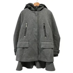 美品 MONCLER モンクレール PHEMIA 3way ペプラムヘム ダウンベスト付 ノーカラーコート 1 グレー レディース 古着 中古 USEDのサムネイル