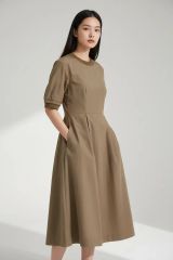 セオリーリュクス リネンロングワンピース美品38CRISPLINEN APRIE