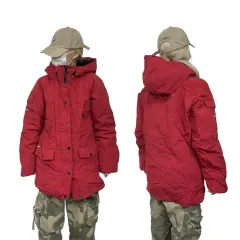 Carhartt カーハート レッド フード ダウン パーカ マウンテンパーカー アウター Sのサムネイル