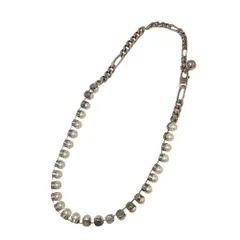 良品 LANVIN ランバン フランス製 フェイクパール チェーンネックレス アクセサリー シルバーカラー レディース 古着 中古 USEDのサムネイル