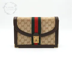 GUCCI オールドグッチ GGキャンバス シェリーライン　ゴールドクレストチャーム付 2WAYバッグ