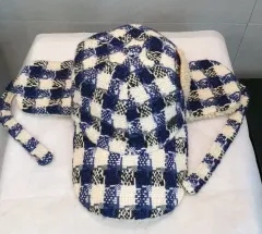 CHANEL シャネル 正規品 チェック MULTI マルチ ツイード ハンチングキャップ 耳あて 帽子のサムネイル