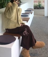 リーフ柄 レース 羽織 コート ワイン系 ボルドー FREE | Mercari