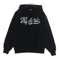 HYSTERIC GLAMOUR (ヒステリックグラマー) チームロゴ ジップアップ スウェットパーカー ブラック 02221CF04