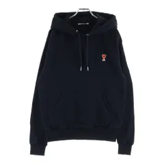 AMI Alexandre Mattiussi (アミアレクサンドルマテュッシ) Hoodie ハートロゴ刺繍 プルオーバースウェットパーカー フーディー ブラック A20HJ008.730のサムネイル