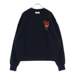 AMI Alexandre Mattiussi (아미아렉산드르마테시시) Tiger Swaetshirt 타이거 하트로고 자수 크루넥스웨트트레이너 블랙 E22UDW009.749