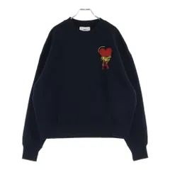 AMI Alexandre Mattiussi (アミアレクサンドルマテュッシ) Tiger Swaetshirt タイガーハートロゴ刺繍 クルーネックスウェットトレーナー ブラック E22UDW009.749のサムネイル