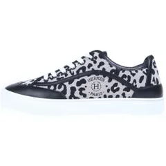 HERMES (エルメス) ゲット レオパード柄 キャンバス レザー ローカット