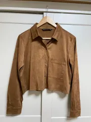ZARA スエード風 シャツ サイズ m-L