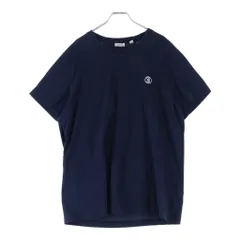 BURBERRY (バーバリー) 胸ロゴ刺繍 クルーネック半袖Tシャツ ショートスリーブカットソー ネイビー 8056176