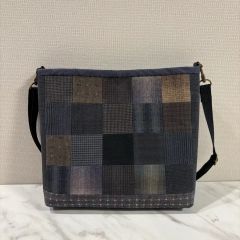 定価56100円 高級 浅草 前川印傳 本革 パッチワーク ショルダーバッグ