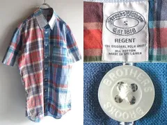 Brooks Brothers ブルックスブラザーズ REGENT パネル切替 コットン 半袖 チェックシャツ BDシャツ S マルチカラー 国内正規