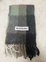 Acne Studios チェック柄 マフラー グリーン - メルカリ