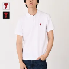 AMI ALEXANDRE MATTIUSSI アミアレクサンドレマテュッシ トップス オーガニックコットンピケ ポロシャツ BFUPL001 760 UPL001 760 メンズ WHITE ホワイト ブラック BLACK 春夏 ロゴ ユニセックス