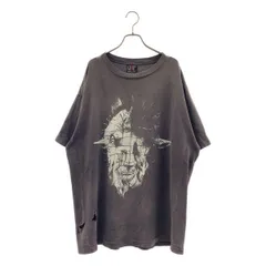 SAINT MICHAEL  Mxxxxxx / セントマイケル | GO TO HELL TEE / ダメージ加工 両面プリント オーバーサイズ Tシャツ カットソー | XXL | チャコール | メンズ