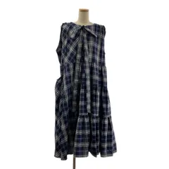 【美品】  foufou / フーフー | check dress “hsu” チェックドレス「スー」ワンピース | 0 | ネイビー/パープル/ベージュ | レディース
