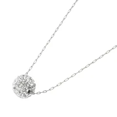 【シルバー×8mm】[Cream dot. クリームドット公式] ネックレス レディース  ステンレス製 金属アレルギー対応 つけっぱなし ショート あずきチェーン 極細 スキンチェーン パヴェボール ビジュー 2サイズ  のサムネイル