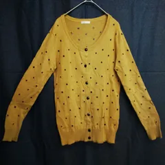M1-02943 【Women】 CE2 (シーイー2) 長袖カーディガン (M) /ブラウン 黒でスター刺繍 K-夏のサムネイル