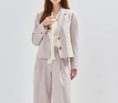 未使用級♡美品 ANAYI ウールツイルストレッチダブルジャケット ピンク 