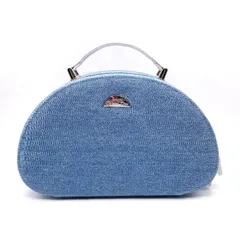 【中古】良品 ChristianDior ディオール	パヒューム ジュエリー ボックス デニム ハンド バニティ バッグ fH0381N