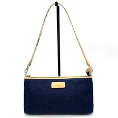 【中古】良品 BURBERRY バーバリー ロゴ デニム ワン ショルダー バッグ ｆY03484N