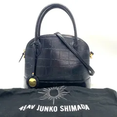 【中古】良品 クロコ 型押し レザー ハンド  ショルダー  バッグ ｆY04103N