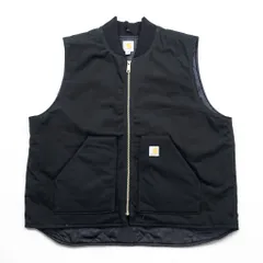carhartt ダック 中綿 ワークベスト 2XL ブラック キルティング ジップ