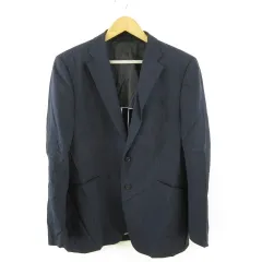 パッゾ PAZZO collection N・MASAKI テーラードジャケット ブレザー 長袖 ストライプ 紺 AB8 *A541のサムネイル