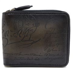 ☆美品☆ベルルッティ マコレ 二つ折り グレー ターコイズブルー 