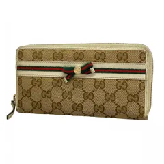 グッチ(Gucci) グッチ 長財布 GGキャンバス シェリーライン 307995 キャンバス ブラウン レディース