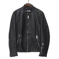 美品 SOPHNET. ライダースジャケット L 本革 ブラック セミダブル ソフネット ショット SOPHNET. x schott 別注 15AW ONESTAR RIDERS