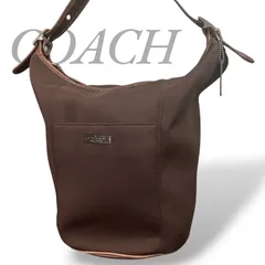 【MY0542】COACH コーチ オールドコーチ ショルダーバッグ 斜め掛け レザー キャンバス ブラウン 茶 バケツ型 6204 レディース