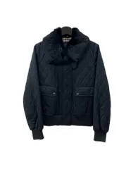 バーバリー Burberry ロンドン LONDON キルティングジャケット 襟ファー 内側ノバチェック 2WAYカラー ベルト 三陽商会 BLACK 黒 FC033-720-09 ジャケット SIZE40 ブラック 104LT-477