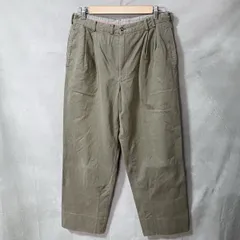PAPAS パパス 定番 コットン 2タック ワイド テーパード チノ パンツ size.M カーキのサムネイル