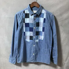 masterkey × The DUFFER of St.GEORGE マスターキー × ダファー コットンリネン デニム パッチワーク イカ胸 シャツ ジャケット size.Sのサムネイル