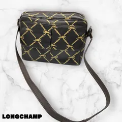 LONGCHAMP ロンシャン ショルダーバッグ 総柄　オールドロンシャン　肩掛け　　スクエアバッグ　ブラウン　茶色