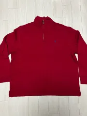 90s ポロラルフローレン ポニーロゴ コットン ニット ハーフジップ XXL