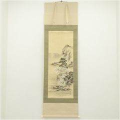 ♥掛軸 山本石荘 山水画 掛け軸 骨董品 - メルカリ
