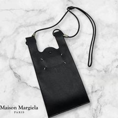 Maison Margiela レザー ネックポーチ スマホショルダー オレンジ