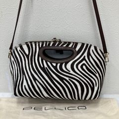 定46200 PELLICO/ペリーコ高級レザー×ラフィアかごバッグ ネイビー紺