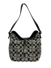 COACH コーチ シグネチャー ワンショルダーバッグ 鞄 かばん キャンバス レザー 6845 ブラック