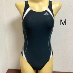 H379アディダス♪モノトーンカラー切り替えレディース競泳水着♪フィットネスやトレーニングや撮影用やコスプレにも♪サイズMのサムネイル
