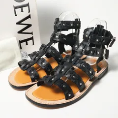 ■未使用品■LOEWE ロエベ サンダル サイズ43 グラディエーター サンダル 靴 レザー ブラック スペイン製 20240428/GP6153のサムネイル