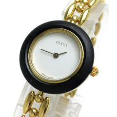 グッチ GUCCI チェンジベゼル レディース ゴールド 白文字盤 11/12.2 時計 婦人 クォーツ 箱 稼動品