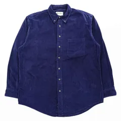 Eddie Bauer 90年代 ヴィンテージ 長袖 コーデュロイ シャツ L ネイビー ボタンダウン