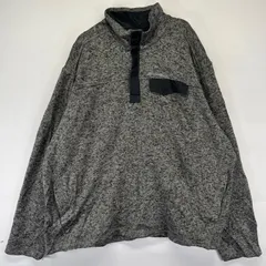 古着 エディー・バウアー Eddie Bauer フリース ジャケット ハーフスナップボタン ワンポイントロゴ刺繍 アウトドア XL  グレー系 メンズ