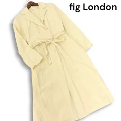 fig London フィグロンドン 通年★ ウエストリボン コットン ダブル ロング コート Sz.F レディースのサムネイル